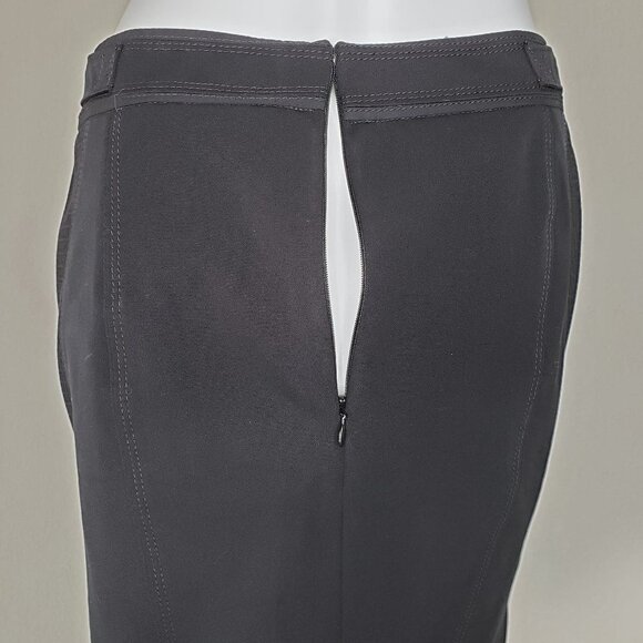 WHBM | Classic Black Mesh Side Panel Cotton Stretch Work Pencil Skirt Women's 6 - Picture 6 of 8